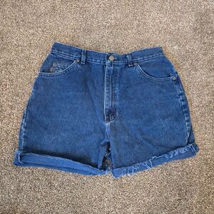 Lee Riders Vintage 90s Midi Bermuda Length Raw Hem Relax Fit Denim Jean Shorts
